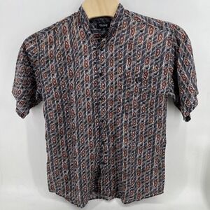 Vintage Volare 100% Silk Shirt Mens MediumGolf Button Up Short Sleeve Multicolor